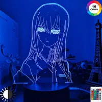 Ночные огни аниме Steins Gate Led Light Kurisu Makise фигура настольный настольный лампа для декора для детской спальни подарка