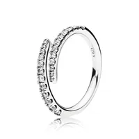 Clear CZ Diamond Shooting Star Star Ring Set Caixa original para Pandora 925 Sterling Silver Women Girls Wedding Meteor Open Rings278k