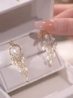 Pieno lampadario coreano Shiny Sinestone Love Heart Drop Earrings for Women Elegant Imitation Butterfly Nappe Orenatura Gioielli per feste di nozze