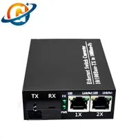 100Mbps Fiber Media Converter 1310NM Singlemode 20km 1xSC Fiber Port 2 RJ45 UTP