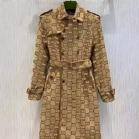 B809 Autumn Womens Trench Coats Designer Luxo Mulheres Windbreaker Casaco de impressão de letra de impressão de cinto solto Casual casual casaco casaco