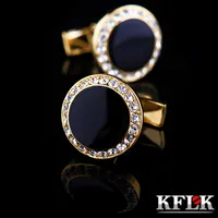 KFLK Jewelry French Shirt Cufflink for Mens Cuffs Link Button Male Gold Gold Quality Wedding 312V