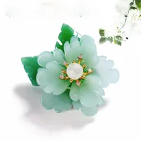 Brooches Retro Imitation Glass Flower For Women Natural Freshwater Pearl Corsage Rhinestone Fashion Jewelry Clothing Accessories