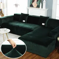 Chaves de cadeira Sofá de pelúcia elástica para a sala de estar Velvet Corner Armchair Couch Speeds Covers de capa de 2 e 3 lugares L Móveis de forma 220906