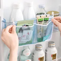 Depolama Çantaları Buzdolabı Mesh Bag Ev Mutfak Organizatörleri Çift bölme asılı