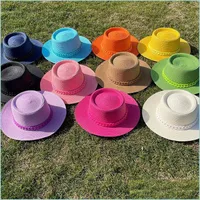 Stingy Brim Hats 2022 Spring Summer Hat With Chain Women Men Sunhat Sunhats Girls St Wide Brim Hats Woman Top Man Holiday Beach Caps Dhonm