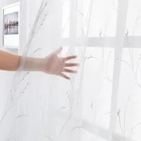 Cortina bileehome hojas cortinas transparentes tul para sala de estar