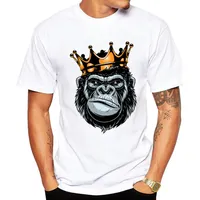 Teehub Gorilla King Alpha Men estampado Camiseta Manga corta Camisetas de verano