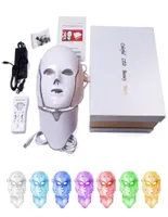 DHL 7 Colors Light LED Facial Mask With Neck Skin Rejuvenation Face Care Treatment Beauty Anti Acne Therapy Whitening Ins