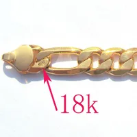 Correntes 18 K Gold Gold Authentic acabamento estampado 10mm Figar Chain Chain Drop Deliver