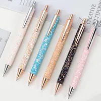Ellen Brook 1 PCS Press Ballpoint Pen Luxury Cute Wedding Gold Metal Stationery School Office Supply High Quality Pens