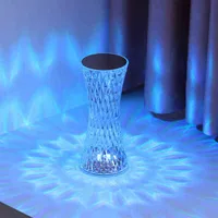 Nattlampor LED Crystal Table Lamp liten midja netto rött ljus sängplats sovrum led nattljus kreativt studie sovrum atmosfär ljus t220907