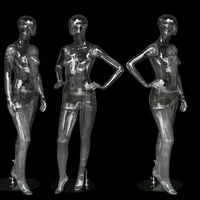 Modelo de ropa de pl￡stico transparente transparente de cuerpo completo disparando a los accesorios de exhibici￳n 3D huecos maniqu￭184w con manos de bifurcaci￳n