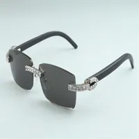 20 عدسة مرآة القرن الأسود الطبيعي 3524012 -B6 فاخرة XL نظارة شمسية الماس الحجم 56-18-140 مم نظارات 20