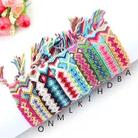 سوار Hippy Boho Rainbow Wrist Handmade Handmed Guatemala Cotton Cotton Bracelet for Friends259W