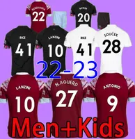 22 23 West Hams Bowen Rice Soccer Jersey Benrahma Lanzini Antonio Scamacca Fornals Dawson Vlasic 2022 2023 Camisa de f￺tbol para hombres AGUERD ASANDES Versi￳n del jugador