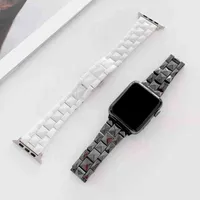 Watch Bands Luxury Ceramic Bracelet for Apple Band Series 7 6 SE 5 4 3 Black White Strap for I 41mm 45mm 40mm 44mm 38mm 42mm Belt T220827