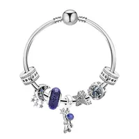 2022 New Popular Moon Star Design Bracelet for Men and Women Blue Alloy Banglesbracelets Gift two style choice2941