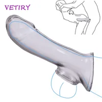 Sex Toy Massager Silicone Reusable Penis Sleeves Cock Rings Dick Extender Extension Toys for Men Delayed Ejaculation Male Dildo