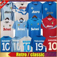 Nouvelles chemises Maradona 1986 1987 1988 1999 Napoli rétro Soccer Jerseys 87 88 89 91 93 Classic Blue Home Away Red Top Football Thai Quality Football pour