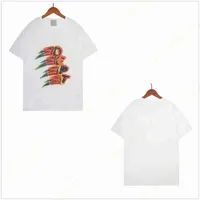 Erkek Tişörtler 2022 Gömlek Erkekler Tshirts Tasarımcı Giysileri T Shirt Gökkuşağı Yarım Portre Baskı Grafik Tee Vintage Yıkanmış Sıkıntılı Tişört Yüksek Sokak Graffiti Baskı