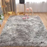 Tapis soyeux tapis moelleux décor moderne décor en peluche de tapis doux tabriers