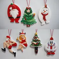 クリスマスの装飾サンタクロース雪だるまエンジェルクリスマスギフト装飾ハンギングペンダント樹脂クラフトクリスマス装飾ホームパーティー
