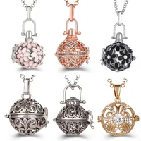 Mexico Chime Music Angel Ball Caller Locket Necklace Vintage Pregnancy Pendant Aromatherapy Essential Oil Diffuser Jewelry Accessor