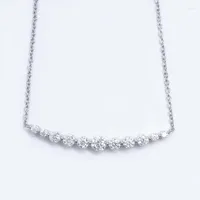 Colliers pendants TRENDY 925 STERLING D COLOR VVS1 Collier Moisanite pour femmes bijoux plaquées d'or blanc Pass diamant cadeau