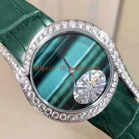 Neue Diamond Frau Watch Lime Light Ladies Watch Swiss Quarz 18k Platinum 316L Stahlkoffer Diamant Lünette Sapphire Grüne Leder Str231n