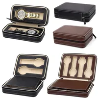 Porable Pu Leather 2 4 8 Slot Watch Box Display Case Storage Organizer Holder Szipper رائعة ومتينة لعاشق D35 SH1240K