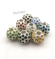Vollspritzte europ￤ische Charme Perlen gemischte Farbe Strassgr￼nder Big Hole Perlen Si sis