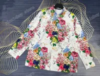 Xinxinbuy Men Designer Tees Paris Flowers Print O-tech Long Sleeve Cotton Women Black White XS-L