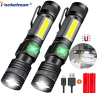 8000LM USB Rechargeable Flashlight Super Bright Magnetic LED Torch with Cob
