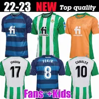 22 23 Jerseys de futebol da Betis Real Joaquin B.Iglesias Camiseta de Futbol Canales Fekir 2021 2022 2023 Camisas de futebol de edição especial Copa del Rey Final Men Kids