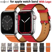 Watch Bands % Genuine Cow Leather loop Bracelet Band for Apple 7 6 5 44mm 40mm 42mm 38mm Strap for i 41mm 45mm Wristband T220827