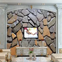 월페이퍼 장식 벽지 돌 벽과 벽돌 3D TV 배경