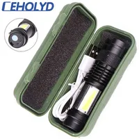 Q5 Built-in Battery Usb Charging Led Flashlight Cob Zoomable Waterproof Tactical Flashlight Lamps Lantern Litwod J220713