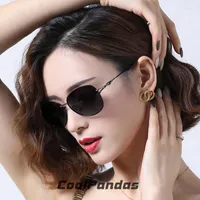 Солнцезащитные очки Coolpandas Women 2022 Мода поляризованная градиент линза память металлические храмы Очеительств высококачественных женщин Gafas de Sol