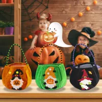 Party Favor 2022 Halloween Golden Velvet Candy Bag Pumpkin Witch Handbag Trick Or Treat Gift Kids Happy Decor