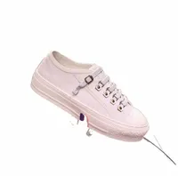2022 Designer Casual Shoe Białe klasyczne kobiety haft haftowe płótno do niskiej platformy skórzane litery trampki koronkowe luksusowe buty butów moda
