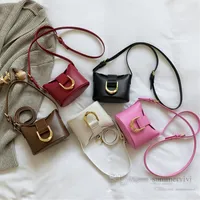 Lady style Children handbags girls square single shoulder bags purse kids PU leather messenger lipstick bag Q8426