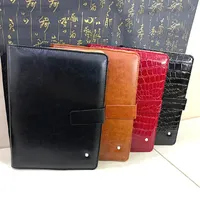 Luxury Diary Binder Notepad Hoja suelta Black Flip de doble cara Notebook de cuero hecho a mano A5 Productos de papel de 100 s￡banas Regalos de negocios