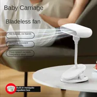 Electric Fans Baby Stroller Fan Mini USB Rechargeable Handy Bladeless Fans With mosquito repellent box Small Hand Fans 4 Speeds Clip Fan T220907