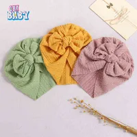 Hair Accessories 1pcs Cable Baby Girl Hat Bowknot Infant Girl Turban Elastic Baby Caps for Newborn Headband Bow Turbans Baby Hair Accessories T220907