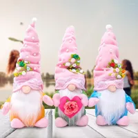 Party Decoration Pink Valentine&#39;s Day Top Hat Pearl Flower Faceless Doll Happy Valentine Decor For Home 2022 Men Women Valentin Gifts