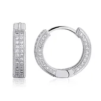 Fashion Hip Hop Earrings Hoop Ring Studded with Zircon Bling Shinny Gold electroplating Ear Studs 2021296s