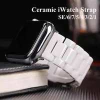 Watch Bands Ceramic link Bracelet For Apple band 44mm 40mm Stainless Steel Strap Correa For i 42mm 38mm 45mm 41mm band SE 7 T220827
