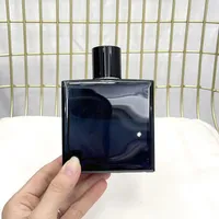 Perfume de perfume fragancia masculina EDT masculino 100ml cítricos fragancias picantes y ricas de vidrio grueso azul oscuro botella de vidrio rápido barco