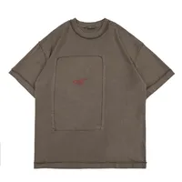 ABD Avrupa Moda Tasarım Tişört Tee Bahar Yaz Kaykay Pathwork Nakış Erkekleri Kadın Yüksek Sokak Giyim Serin Tshirt227L